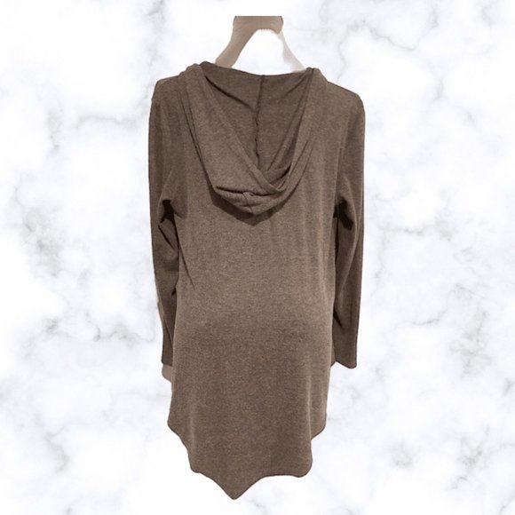 Asymmetrical Grey Sweater w Zipper and Hood - Picture 2 of 4